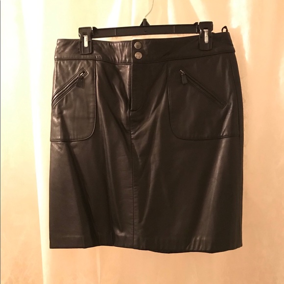 Lauren Ralph Lauren Dresses & Skirts - Lauren-Ralph Lauren dark brown leather mini skirt